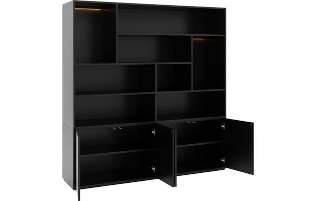 Goossens basic buffetkast madrid zwart melamine - 8223663-04