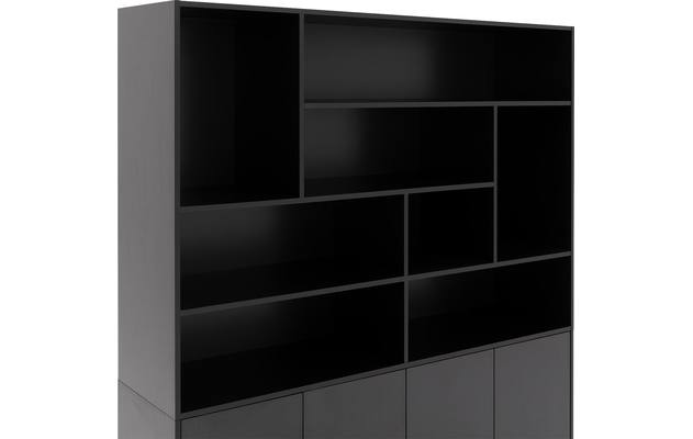 Goossens basic buffetkast madrid zwart melamine - 8223663-07