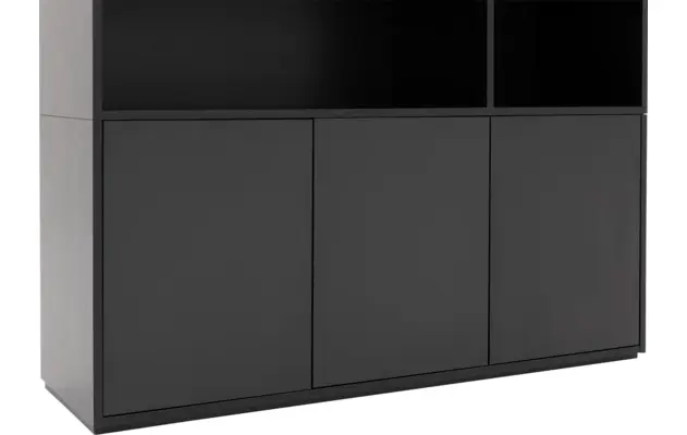 Goossens basic buffetkast madrid zwart melamine - 8226403-07