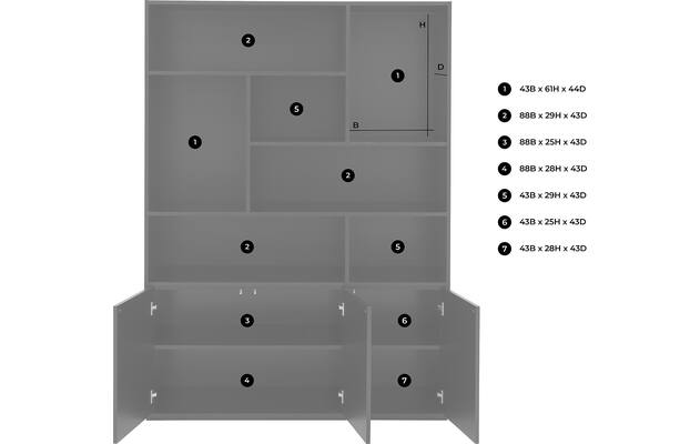 Goossens basic buffetkast madrid zwart melamine - 8226403-51