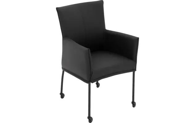 Goossens eetkamerstoel funk zwart leer - 8227234-04