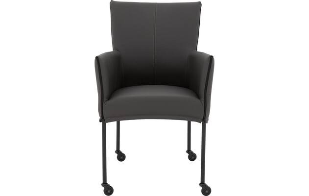Goossens eetkamerstoel funk grijs leer - 8227235-03