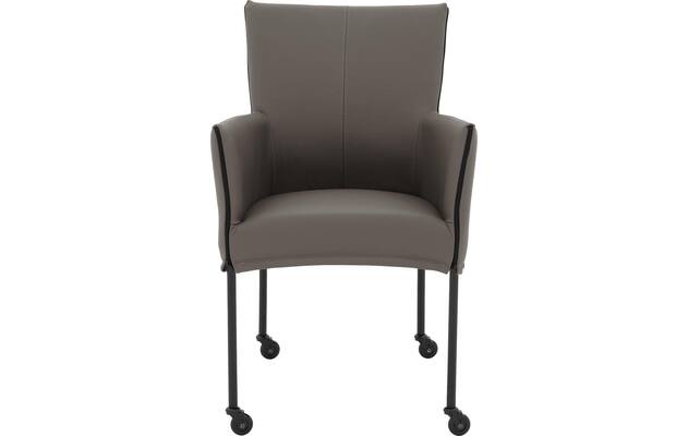 Goossens eetkamerstoel funk grijs leer - 8227239-03