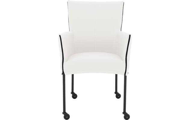 Goossens eetkamerstoel funk wit leer - 8227240-03