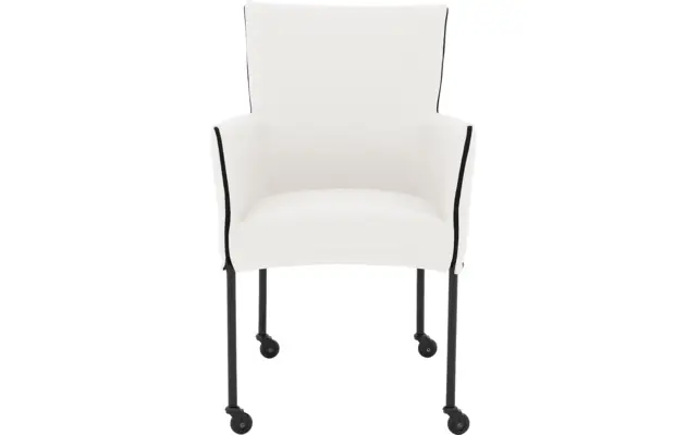 Goossens eetkamerstoel funk wit leer - 8227240-03