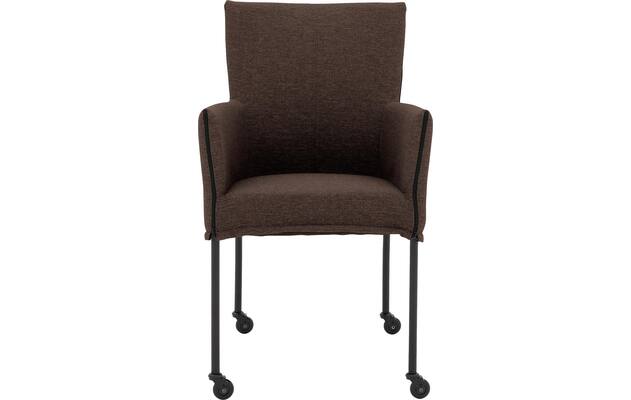 Goossens eetkamerstoel funk bruin stof - 8227251-03
