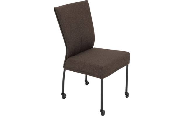 Goossens eetkamerstoel funk bruin stof - 8227272-04