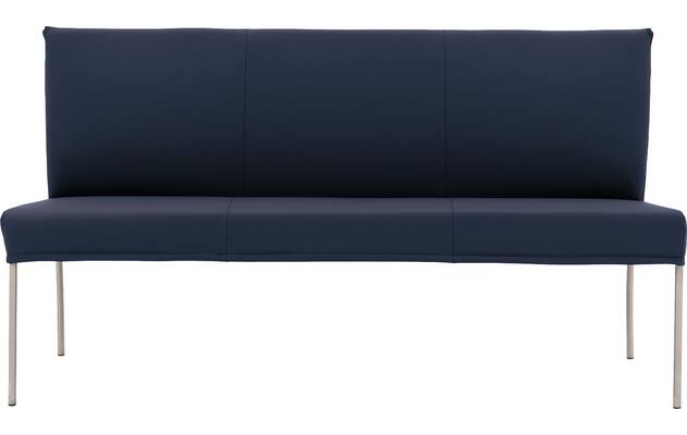Goossens eetkamerbank funk blauw leer - 8227343-03