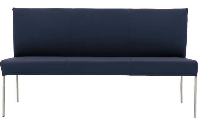 Goossens eetkamerbank funk blauw leer - 8227343-03