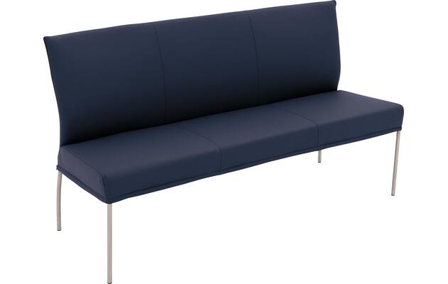 Goossens eetkamerbank funk blauw leer - 8227343-04