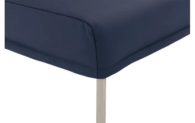 Goossens eetkamerbank funk blauw leer - 8227343-06