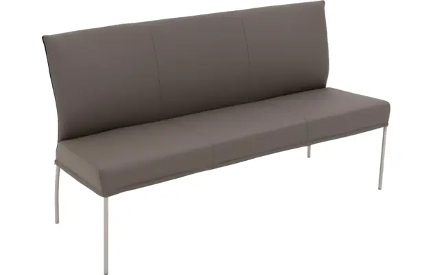 Goossens eetkamerbank funk grijs leer - 8227344-04