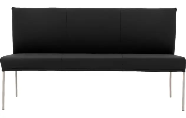 Goossens eetkamerbank funk zwart leer - 8227345-03