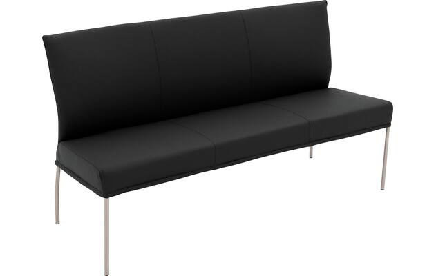 Goossens eetkamerbank funk zwart leer - 8227345-04