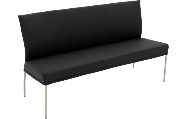 Goossens eetkamerbank funk zwart leer - 8227345-04
