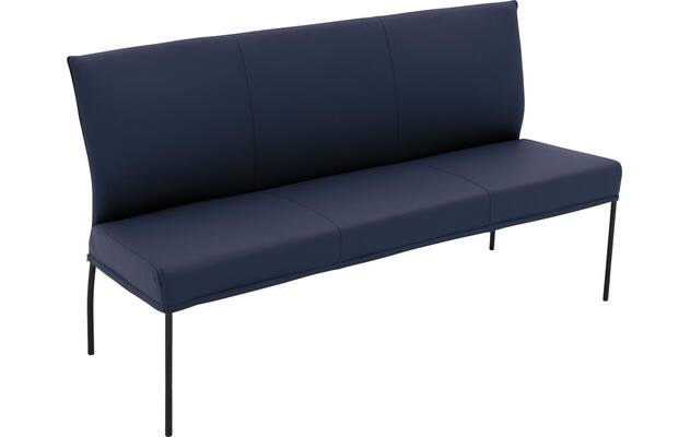 Goossens eetkamerbank funk blauw leer - 8227364-04