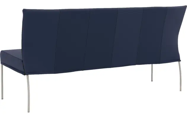 Goossens eetkamerbank funk blauw leer - 8227395-02