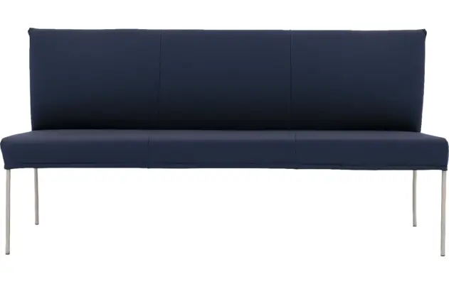 Goossens eetkamerbank funk blauw leer - 8227395-03