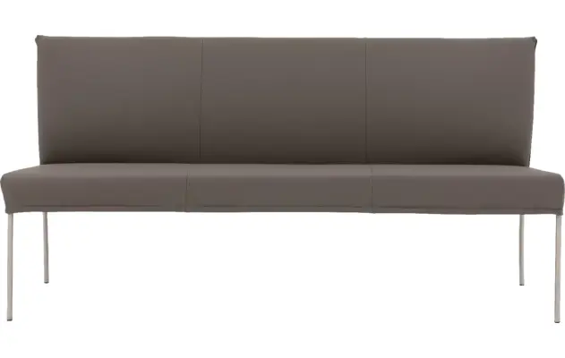 Goossens eetkamerbank funk grijs leer - 8227396-03