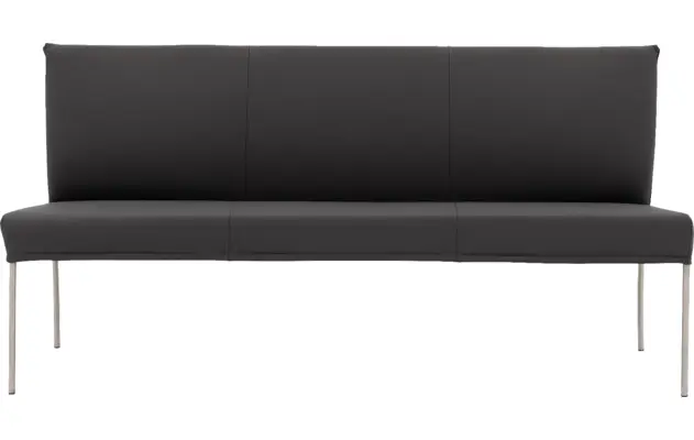 Goossens eetkamerbank funk grijs leer - 8227398-03