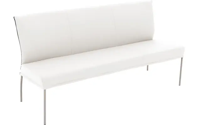 Goossens eetkamerbank funk wit leer - 8227403-04