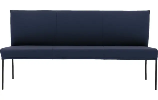 Goossens eetkamerbank funk blauw leer - 8227416-03