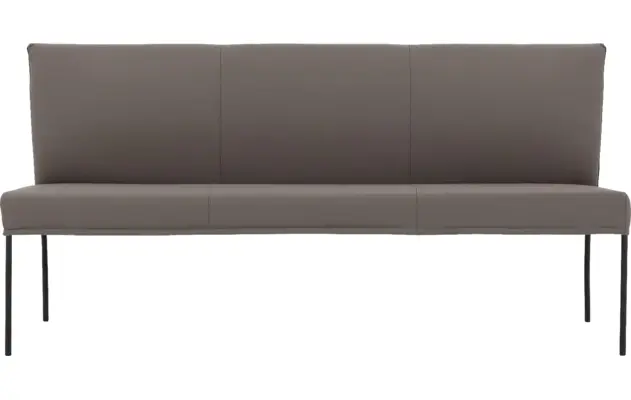 Goossens eetkamerbank funk grijs leer - 8227417-03