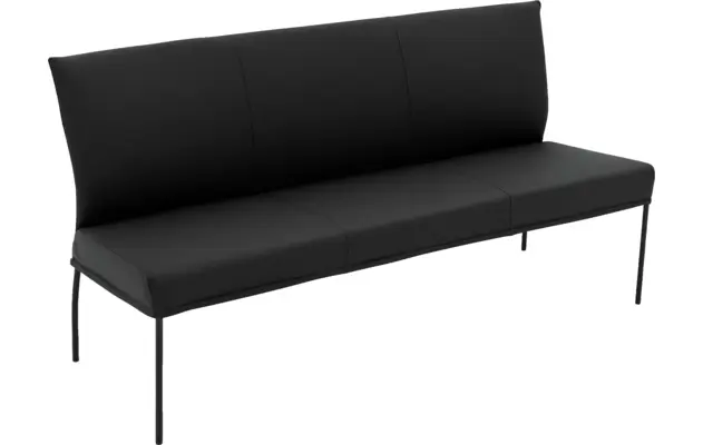 Goossens eetkamerbank funk zwart leer - 8227418-04