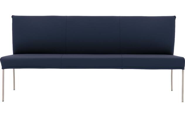 Goossens eetkamerbank funk blauw leer - 8227437-03