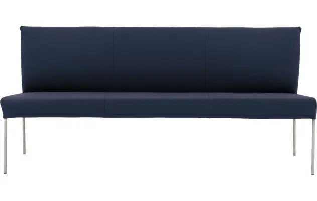 Goossens eetkamerbank funk blauw leer - 8227437-03