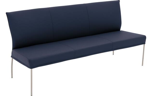Goossens eetkamerbank funk blauw leer - 8227437-04