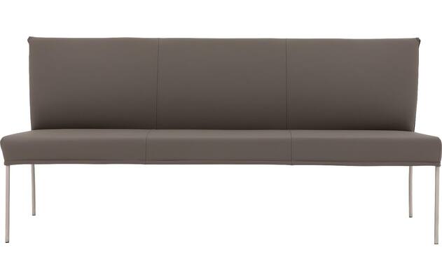 Goossens eetkamerbank funk grijs leer - 8227438-03