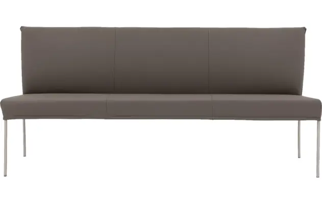 Goossens eetkamerbank funk grijs leer - 8227438-03