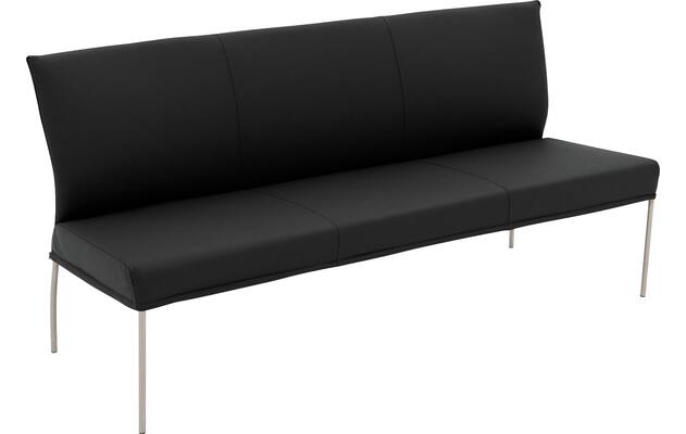 Goossens eetkamerbank funk zwart leer - 8227439-04