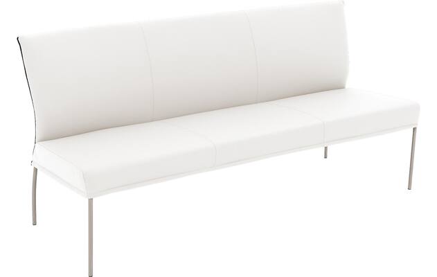 Goossens eetkamerbank funk wit leer - 8227445-04
