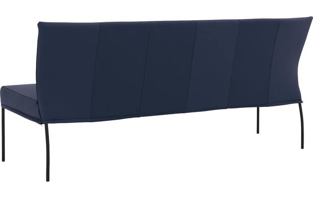 Goossens eetkamerbank funk blauw leer - 8227458-02