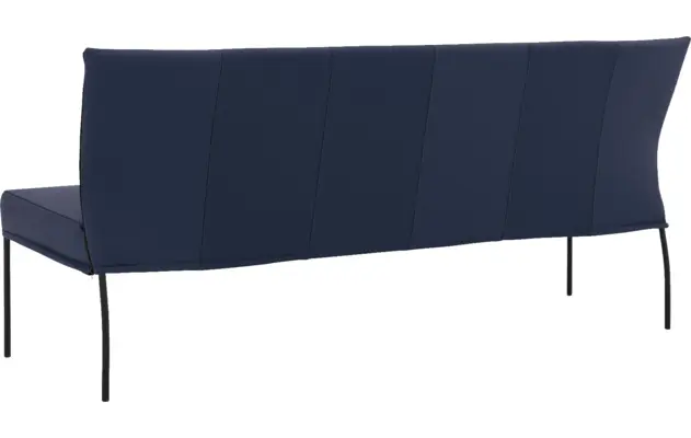 Goossens eetkamerbank funk blauw leer - 8227458-02