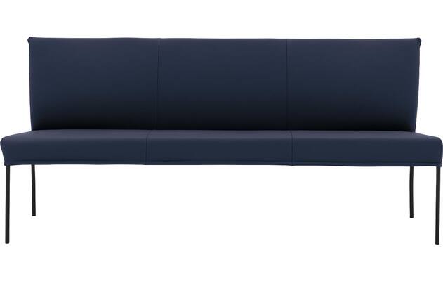 Goossens eetkamerbank funk blauw leer - 8227458-03