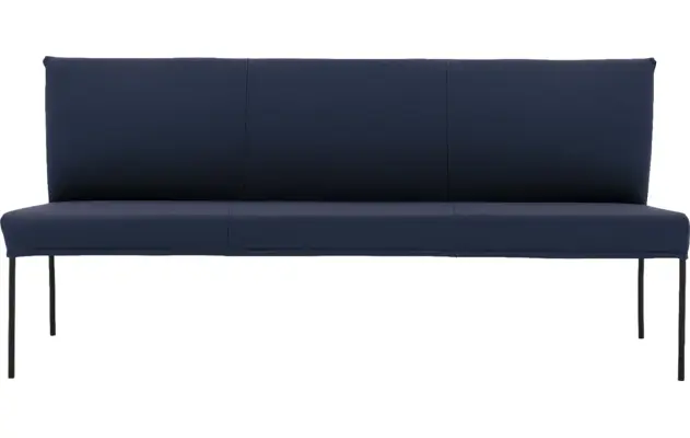 Goossens eetkamerbank funk blauw leer - 8227458-03
