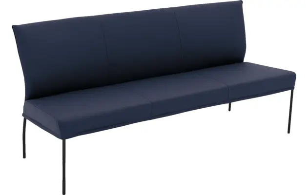 Goossens eetkamerbank funk blauw leer - 8227458-04