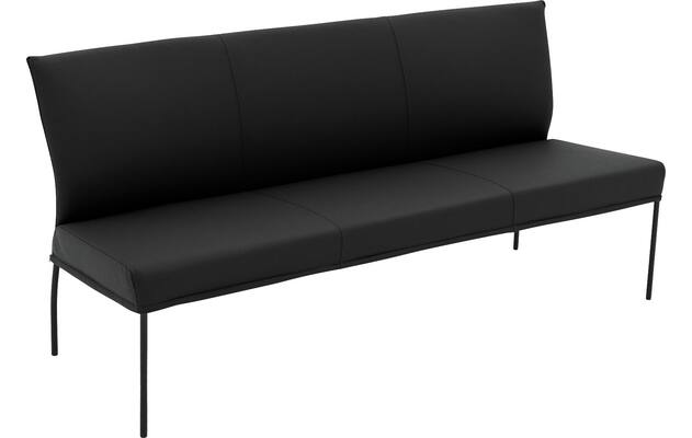 Goossens eetkamerbank funk zwart leer - 8227460-04