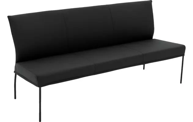 Goossens eetkamerbank funk zwart leer - 8227460-04