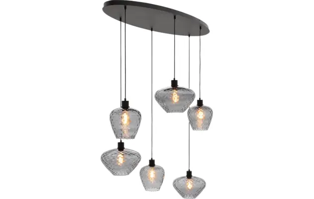Goossens hanglamp dijon zwart metaal - 8228441-02
