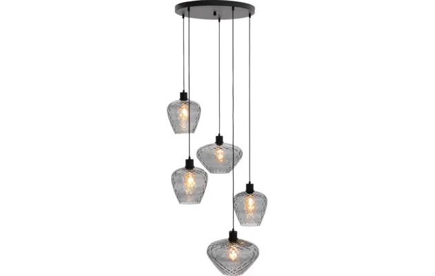 Goossens hanglamp dijon zwart metaal - 8228442-02