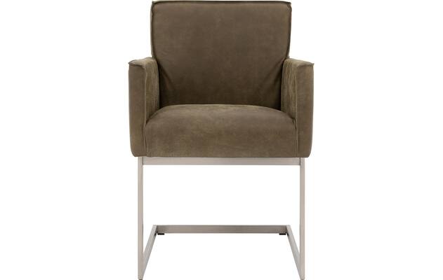 Goossens excellent eetkamerstoel tom groen leer - 8229421-03