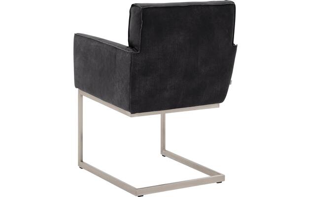 Goossens excellent eetkamerstoel tom zwart leer - 8229426-01