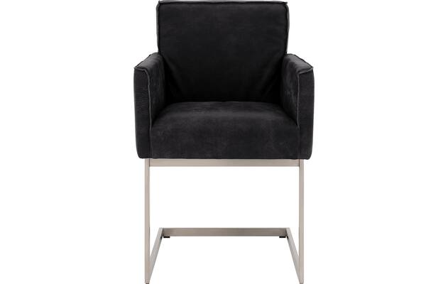 Goossens excellent eetkamerstoel tom zwart leer - 8229426-03