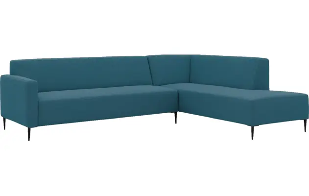 Goossens hoekbank key west blauw stof - 8229544-02