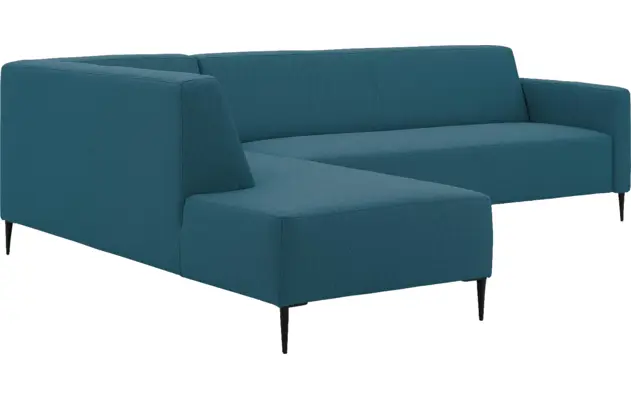 Goossens hoekbank key west blauw stof - 8229544-04-gespiegeld