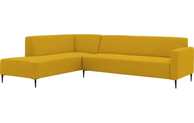 Goossens hoekbank key west geel stof - 8229548-02-gespiegeld